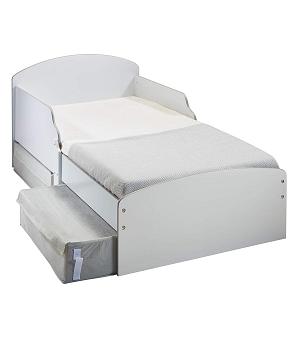 CAMA DE MADERA PARA NIÑOS, BLANCA, CON CAJONES - 516GWH-17732 ALMOHADA Y COLCHON INCLUIDOS